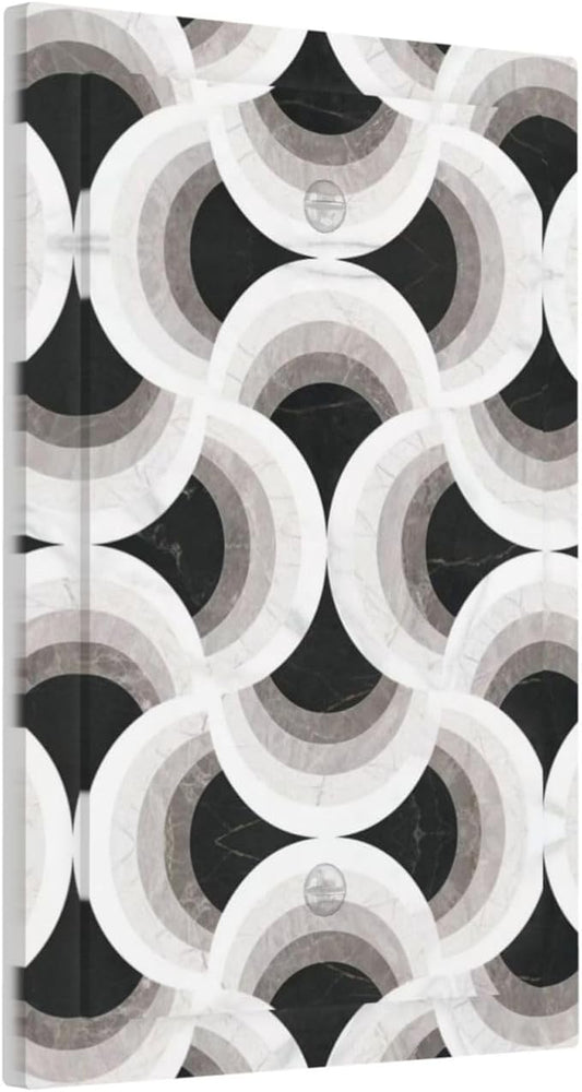 Bvtewkhz Black/White Art Marble No Device Single Blank Decorative Light Switch by Unknown