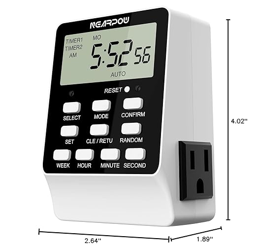 Outlet Timer, NEARPOW Dual Digital Light Timer - Image 9