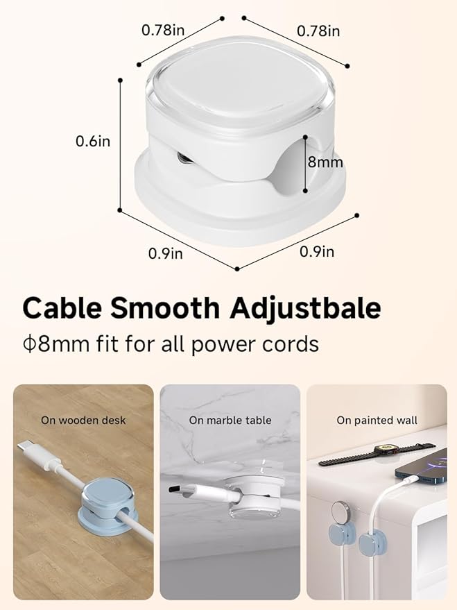 Magnetic Cable Clips, Adjustable Cord Holder Management, Adhesive Wire Keeper - Image 3