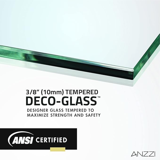 ANZZI 74 X 34 Inch Frameless Fixed Glass Shower Screen Shower Door in Matte - Image 5
