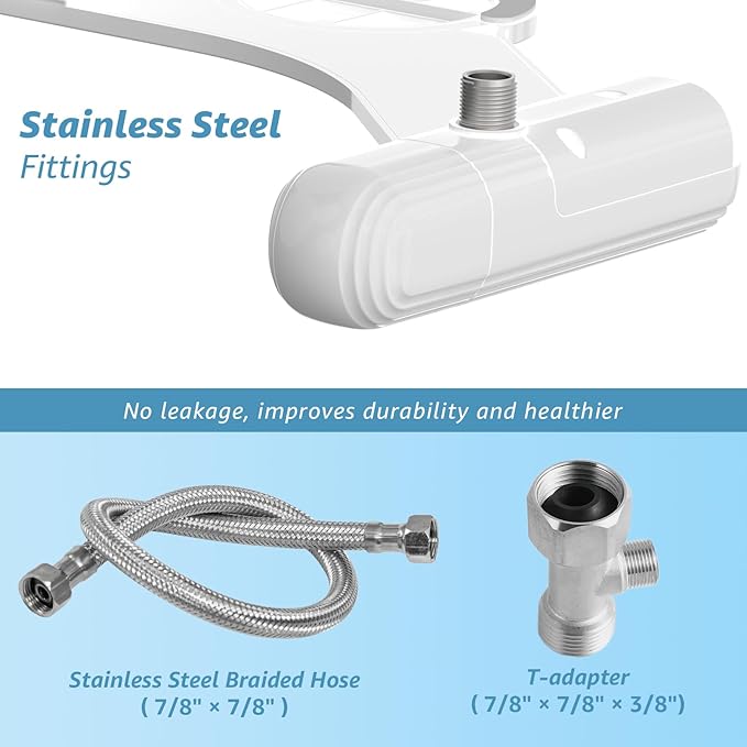 Ultra-Slim Bidet Attachment for Toilet, Non-Electric Dual Nozzle, Adjustable - Image 4