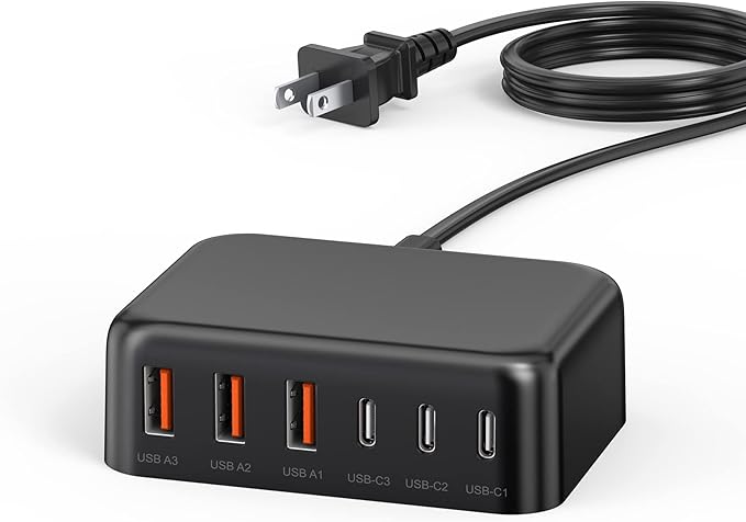 USB C Fast Charger, 100W GaN 6 Port Type C Charging Station Hub Block Cube by BREEKET