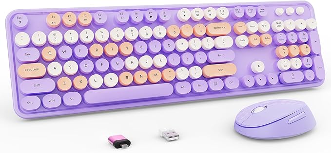 Nowlike Wireless Keyboard and Mouse Combo, Retro Typewriter Keyboard by Unknown