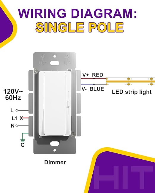 HitLights LED Driver and Dimmer Switch in One 60W, 120V AC to 12V DC, Compatible - Image 8