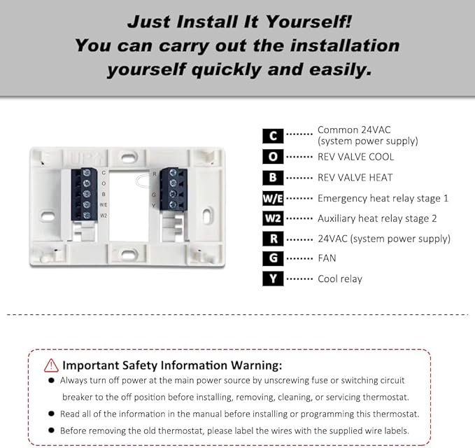 Thermostat for Home, Premium Heat Pump Room Temperature Controller, - Image 5