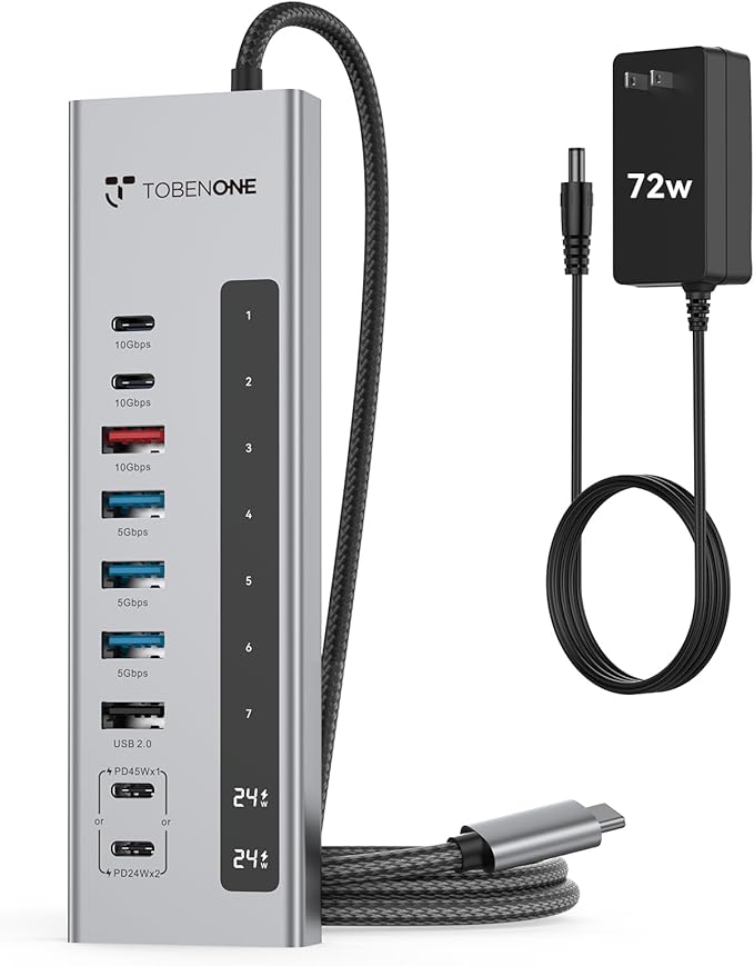 TobenONE Powered USB C Hub, 11-in-1 10Gbps USB C Splitter by TobenONE
