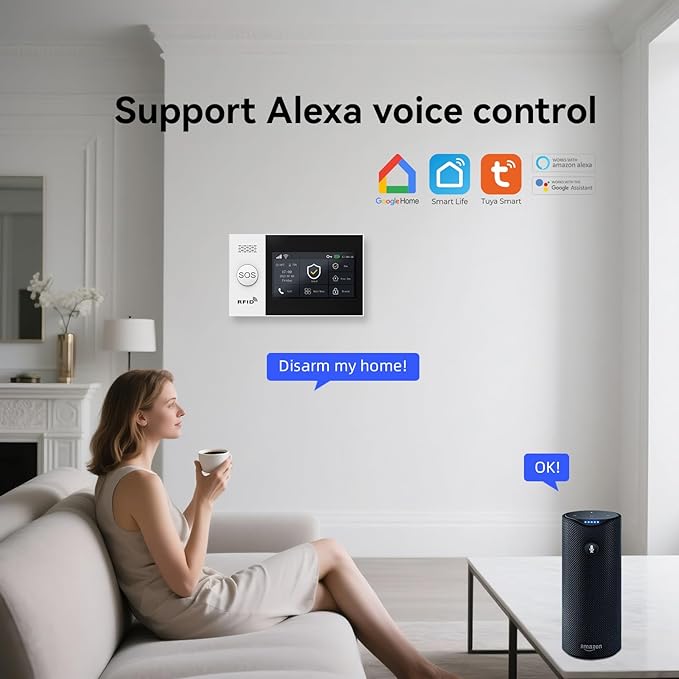 Hapippofa Home Security Alarm System, DIY Wireless WiFi Alarm System, Compatible - Image 2
