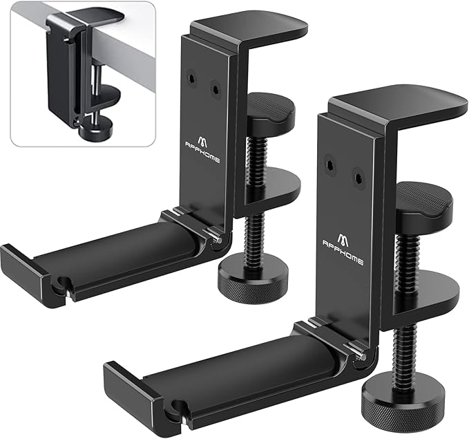 APPHOME 2Pack Upgrade Foldable Headphone Stand Under Desk PC Gaming Headset by APPHOME