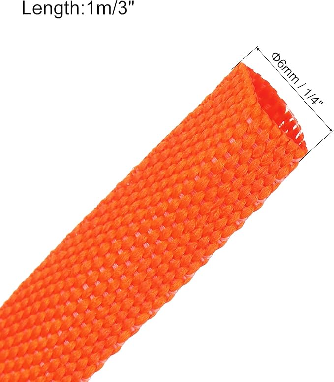 MECCANIXITY Braided Cable Sleeves Heat Shrinkable Fabric Sleeving, 1/4" 3ft - Image 2
