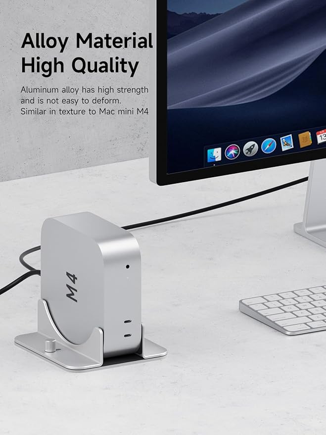 Hagibis Vertical Stand for Mac mini M4, Aluminum Alloy Laptop Stand Anti-Slip - Image 5