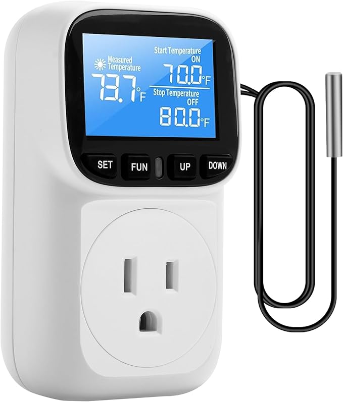 Diymore Plug in Digital Thermostat Temperature Controller, 120V / 15A, by diymore