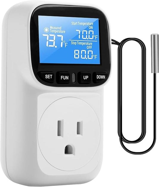 Diymore Plug in Digital Thermostat Temperature Controller, 120V / 15A, by diymore