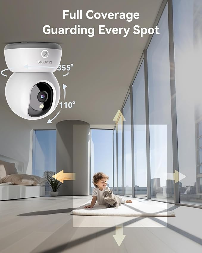 blurams 5G Indoor Camera, 2K Nanny Cam, 360° PTZ Pet Camera - Image 3