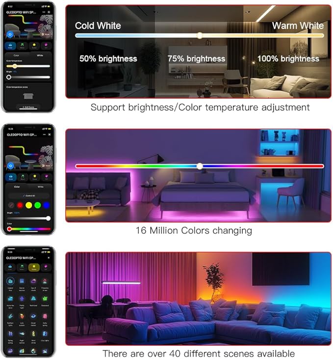 Sogledwow WiFi Tuya SPI Digital Pixel LED Strip Light Controller Smart Life App - Image 2