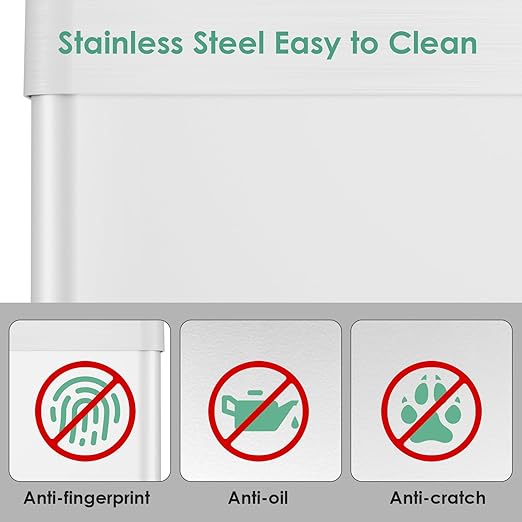 Arlopu Automatic Trash Can, Sensor Motion Stainless Steel Garbage Bin, - Image 6