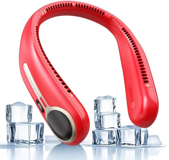 Portable Neck Fan, Hands Free Personal Wearable Bladeless Fan, 6000mAh USB by Kinhowly