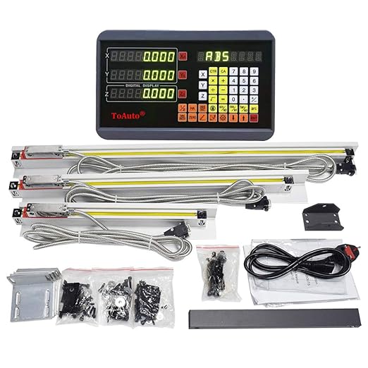 FASTTOBUY Digital Readout 3 Axis DRO + 3pc Linear Scale Glass Sensor 5um Linear by FASTTOBUY