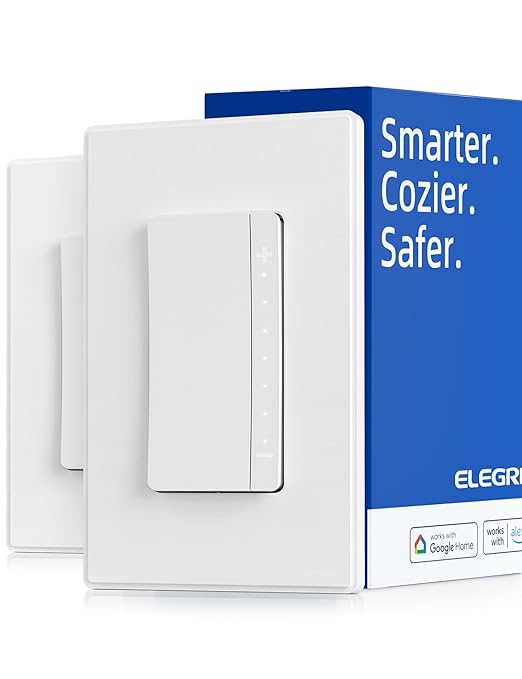 ELEGRP Smart Dimmer Light Switch DPR30, 2.4GHz Wi-Fi Dimmer Switch Compatible by ELEGRP%7CELEGROUP