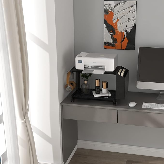 VEDECASA 2 Tier Black Printer Stand - Image 3
