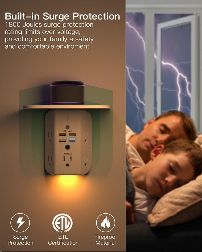 PD20W Wall Outlet Extender, Outlet Splitter - Image 4