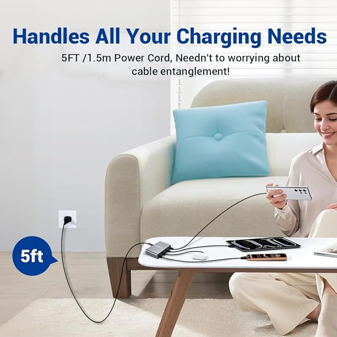 SquareWiz 635W GaN Super Fast Charging Station, 8 Port USB C Charger Block - Image 8