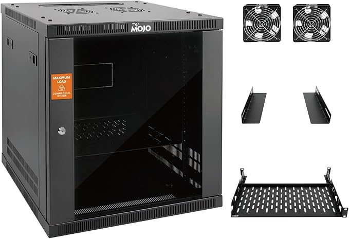 Tecmojo 12U Wall Mount Rack Cabinet, Heavy-Duty 176 Lbs High Load Capacity by Tecmojo