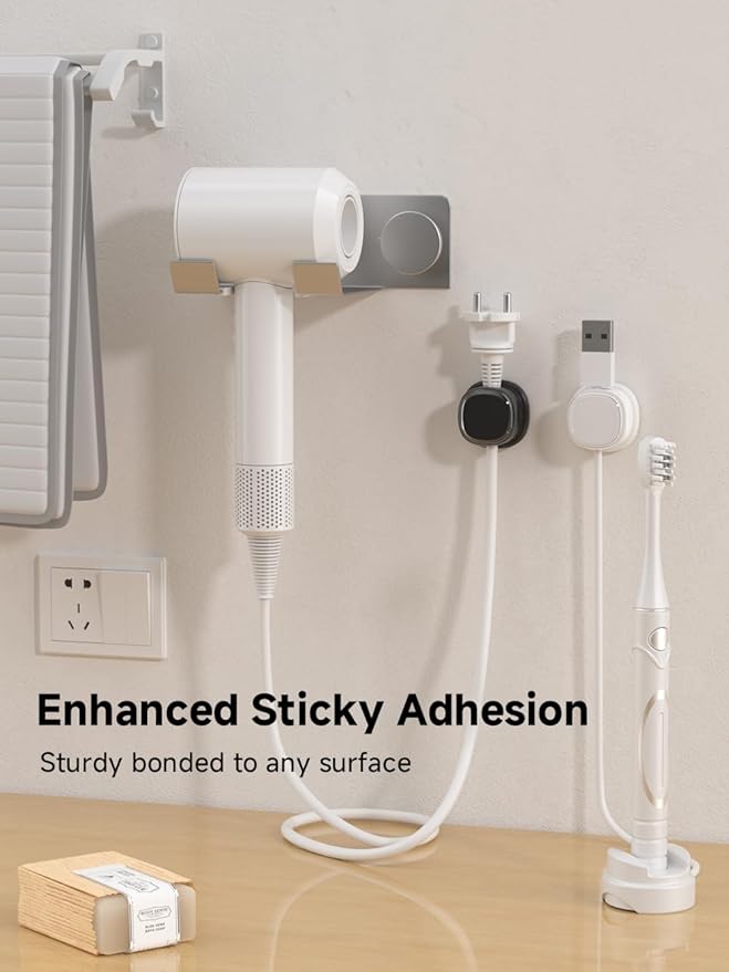 9 Pack Cord Organizer, Spring Cable Management, Adhesive Cute Cable Holder Clips - Image 6