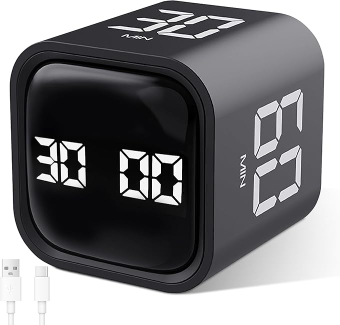 GuDoQi Multi-Function Cube Timer, 5/10/30/60 Min & Custom Count Down, Included by GuDoQi