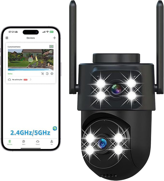 dzcctvipc 2K Dual-Lens WiFi Home Security Camera, Indoor/Outdoor Use, 360° by DZCCTVIPC