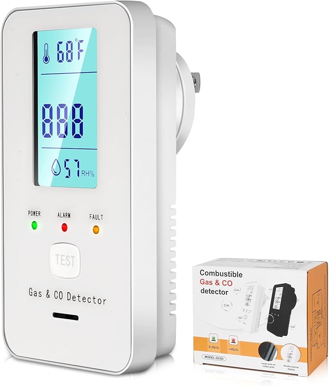 4in1 Combustible Natural Gas & Carbon Monoxide Detector, CO Leak Detector Home by Unknown