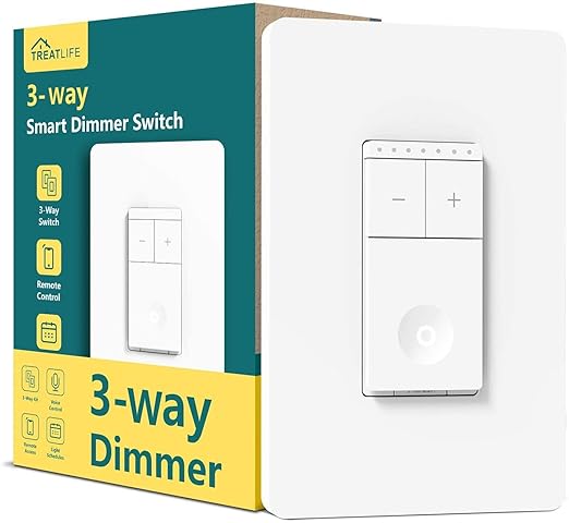 TREATLIFE 3 Way Smart Dimmer Switch, Smart Switch Compatible by TREATLIFE