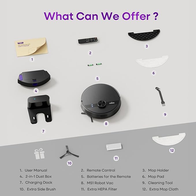 MONSGA Robot Vacuum and Mop Combo, 7000Pa Robotic Vacuum - Image 9