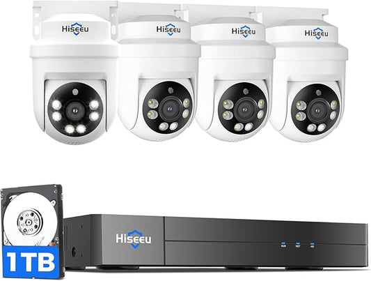 Hiseeu 3K 360°View PTZ Wired Security Camera System by Hiseeu