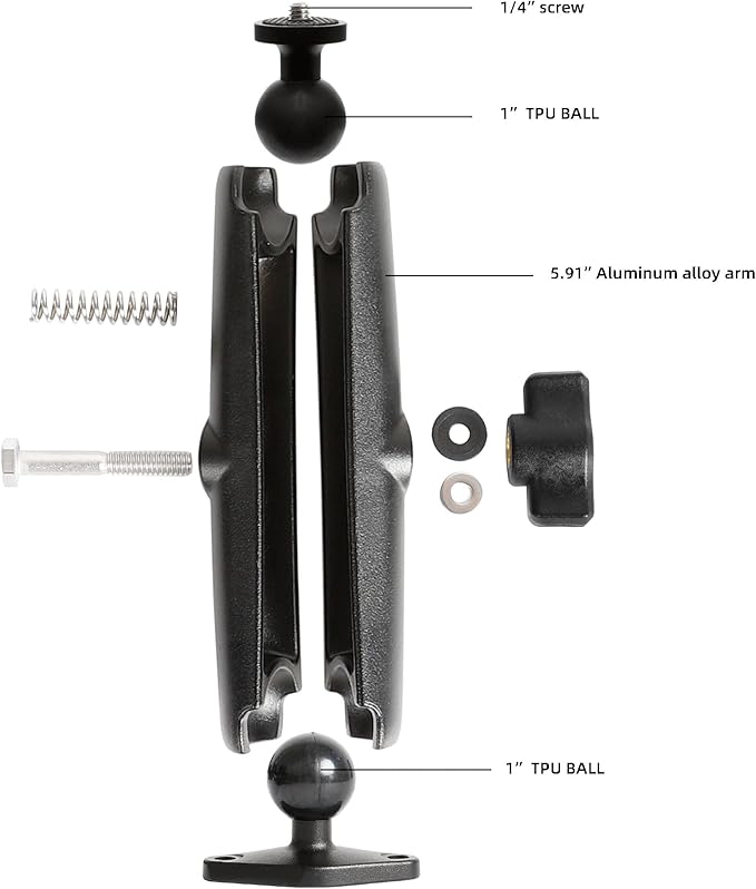 xik Heavy Duty 1/4"-20 Thread Mount: 5.91 inch Aluminum Long Arm - Image 3