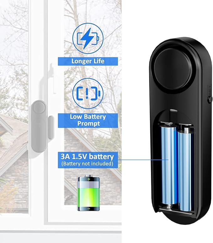 AKOYU 5-Pack Window Alarms for Home Security, 120dB Door and Window Open Sensor - Image 5