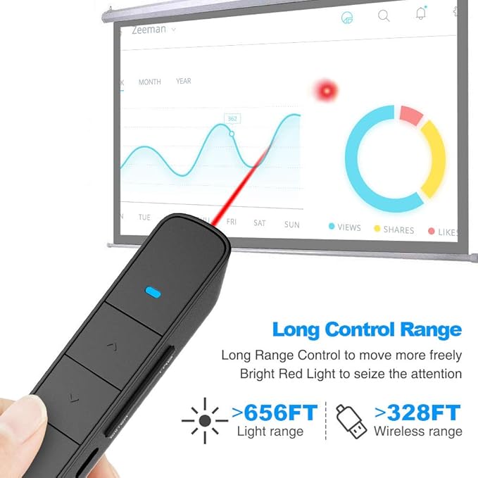 N75 Rechargeable Presentation Clicker, PowerPoint Clicker - Image 8