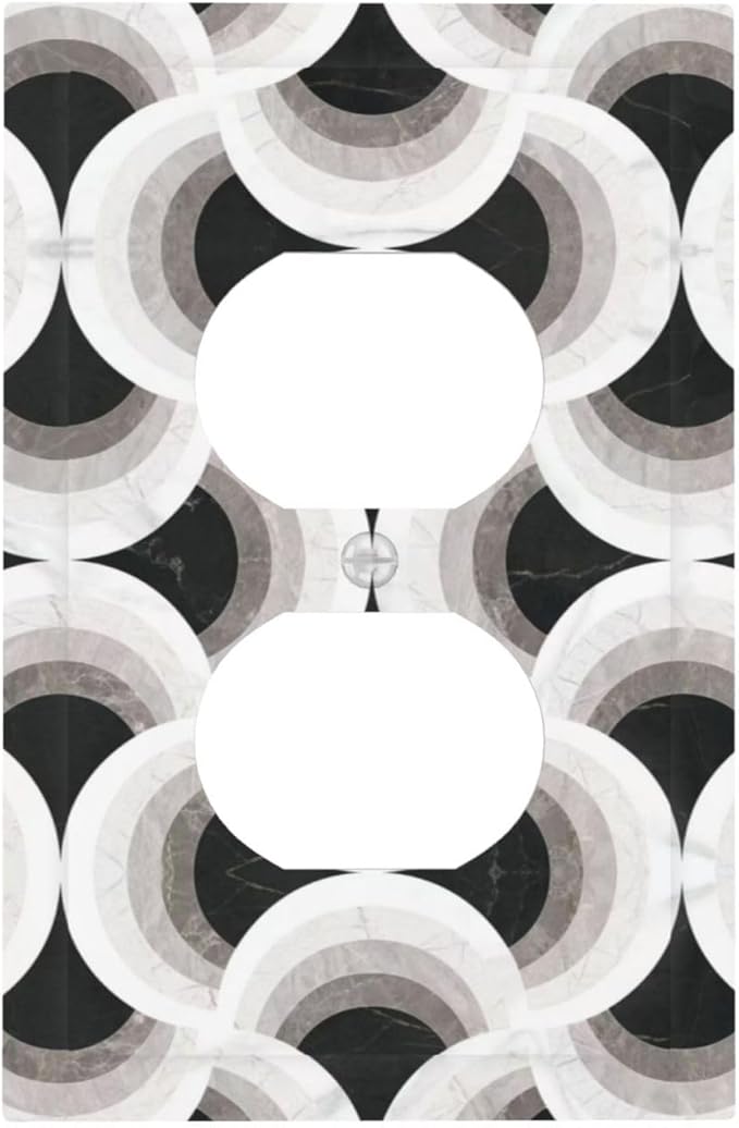 Bvtewkhz Black/White Art Marble Duplex Outlet Decorative Light Switch Covers by Unknown