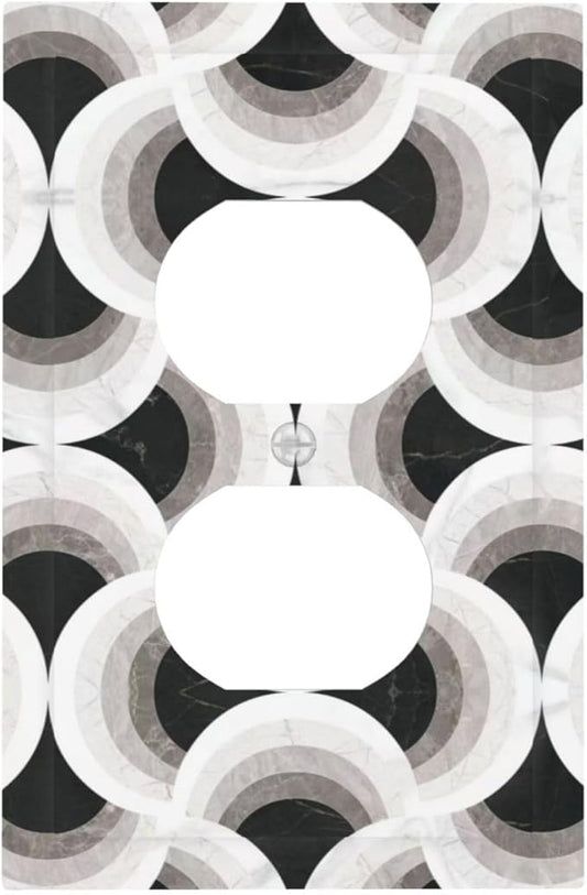 Bvtewkhz Black/White Art Marble Duplex Outlet Decorative Light Switch Covers by Unknown