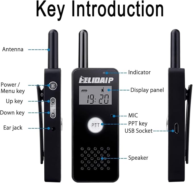 ELIDAIP T-M16 Small Walkie Talkies, Portable Two Way Radio - Image 7