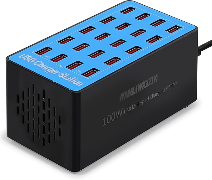 Charging Station, 100W20Port USB Charging Station, Charging Station by WANLONGXIN