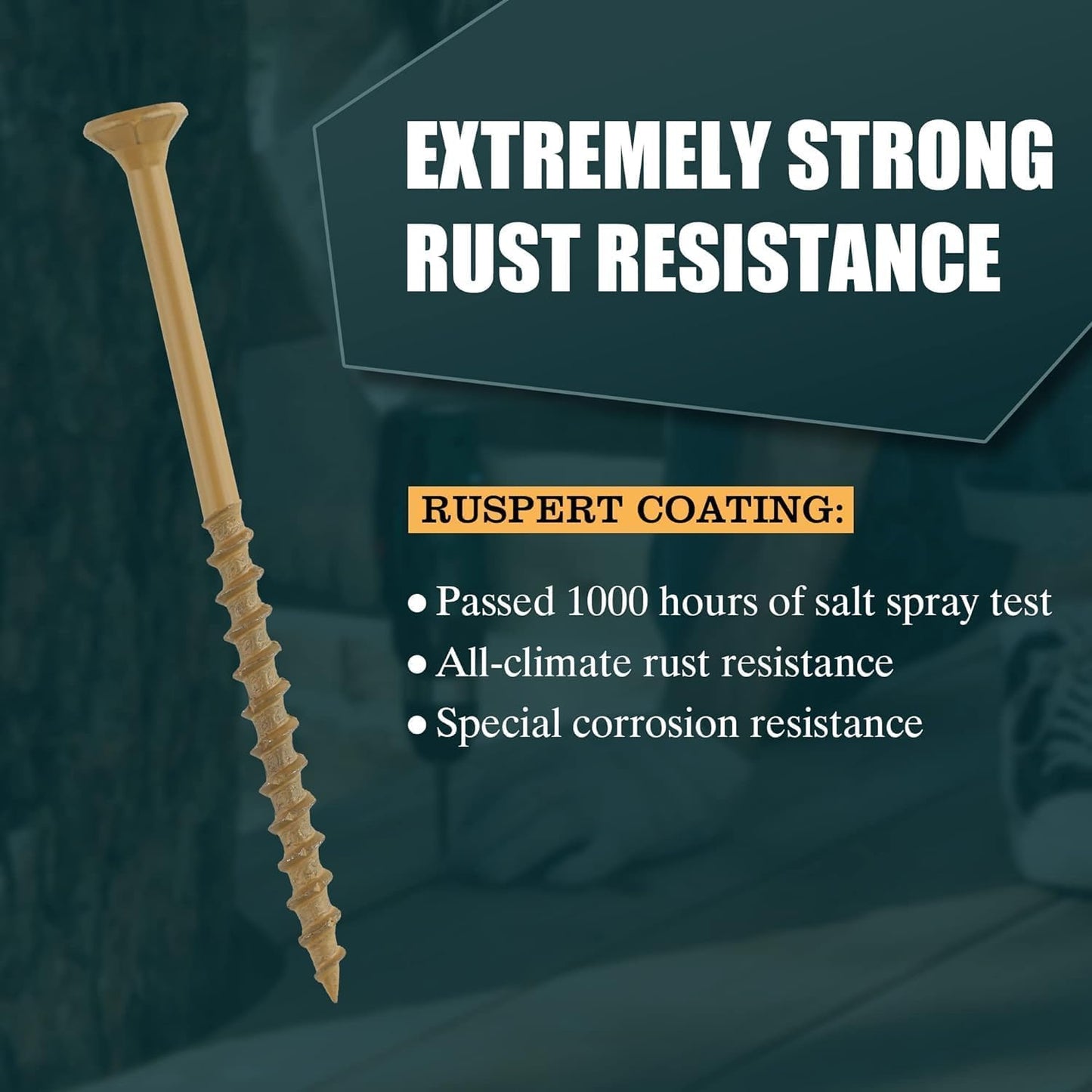 WELLOCKS #10 x 3 in Deck Screws, Tan 300 PCS with T25 Bits | 1000+ Hour Salt Spray Coating, T25 Star Drive Wood Screws for Outdoor Fences, Decks, and Treated Lumber.