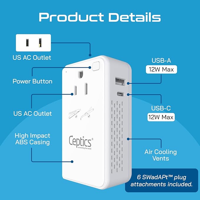 Ceptics Step Down Voltage Converter US to Europe - 200W Convert 220V to 110V - Image 5