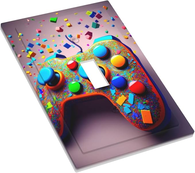 Bvtewkhz Videos Game Controller 1 Gang Single Toggle Decorative Light Switch - Image 3