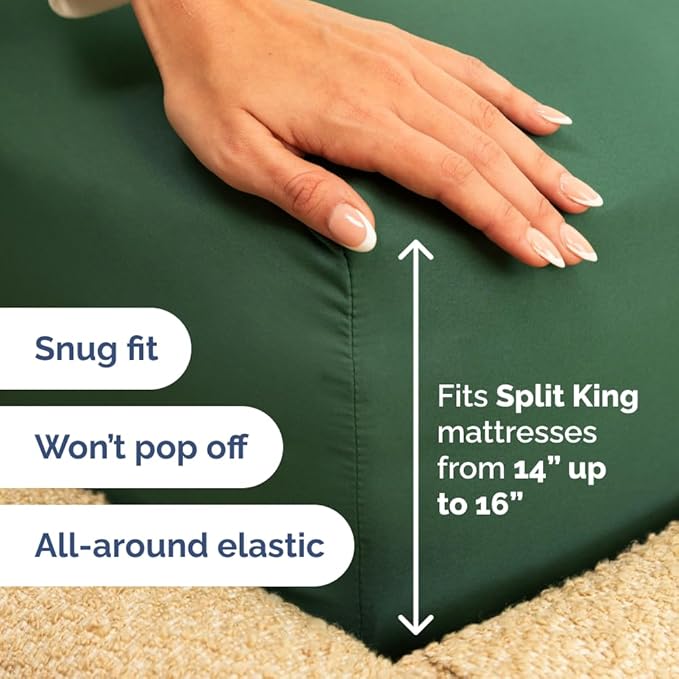 Split Head King Sheet Set – 4 Piece Flex Split Top King Sheets - Image 4