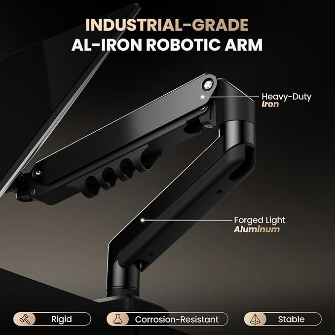 SIAGO Single Monitor Stand, 15 to 32 Inch Monitors Arm, Adjustable Mount - Image 3