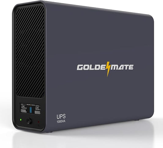 GOLDENMATE 1000VA/800W Lithium UPS Battery Backup and Surge Protector, Sinewave by GOLDENMATE