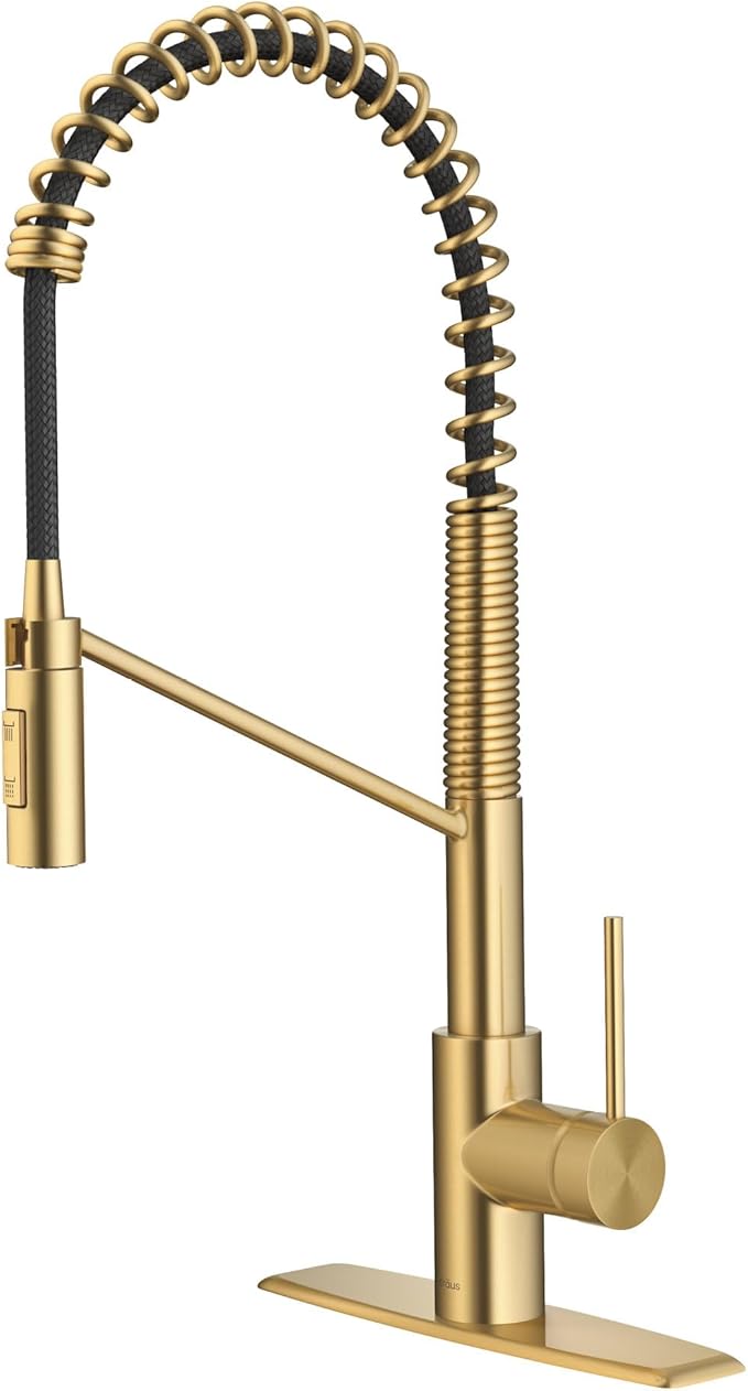 KRAUS Oletto Commercial Style Single Handle Pull Down Kitchen Faucet by KRAUS