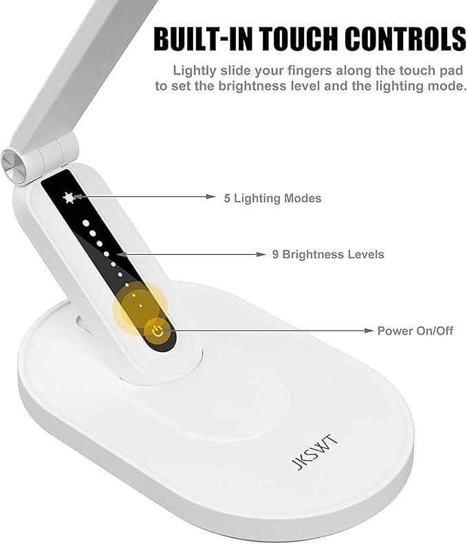 JKSWT Desk Lamp, for Eye Care, Dimmable Table Lamp - Image 3