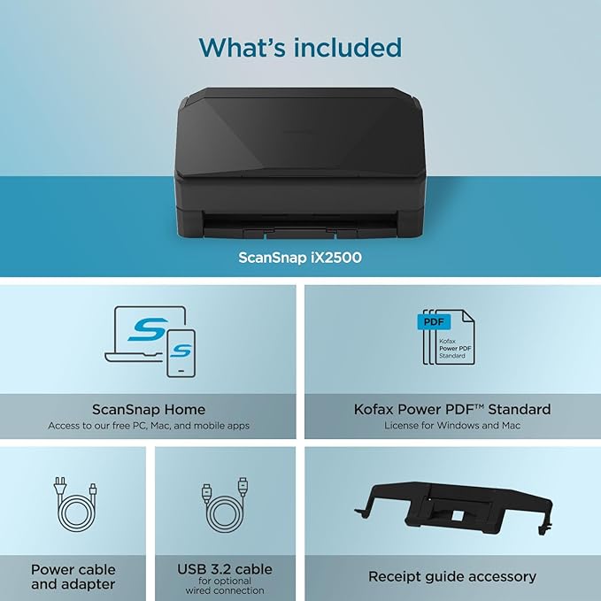 ScanSnap iX2500 Wireless or USB High-Speed Cloud Enabled Document, Photo & - Image 7