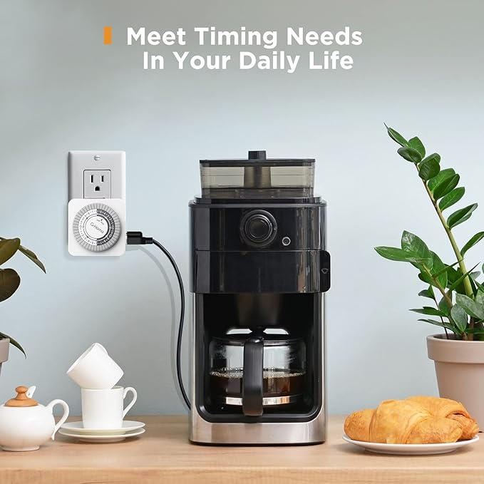 G-Homa Timers for Electrical Outlets, 24 Hour Indoor Plug-in Mechanical Timer - Image 7